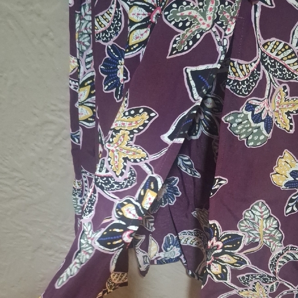 NEW.LOFT Women' Floral Midi Skirt in Purple and Cream Size M - Picture 8 of 10